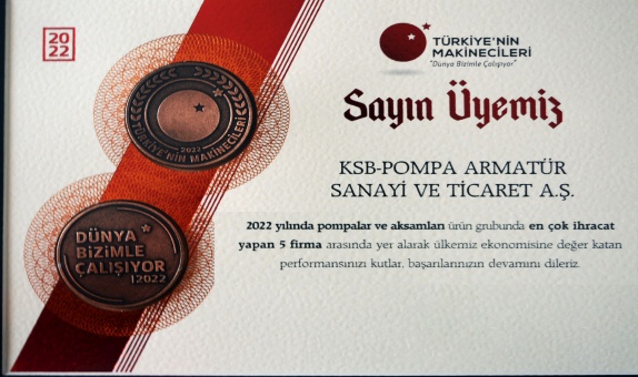 KSB Türkiye Pompalar ve Aksamları Ürün Grubunda En Çok İhracat Yapan İlk 5 Firma Arasında KSB Türkiye Pompalar ve Aksamları Ürün Grubunda En Çok İhracat Yapan İlk 5 Firma Arasında