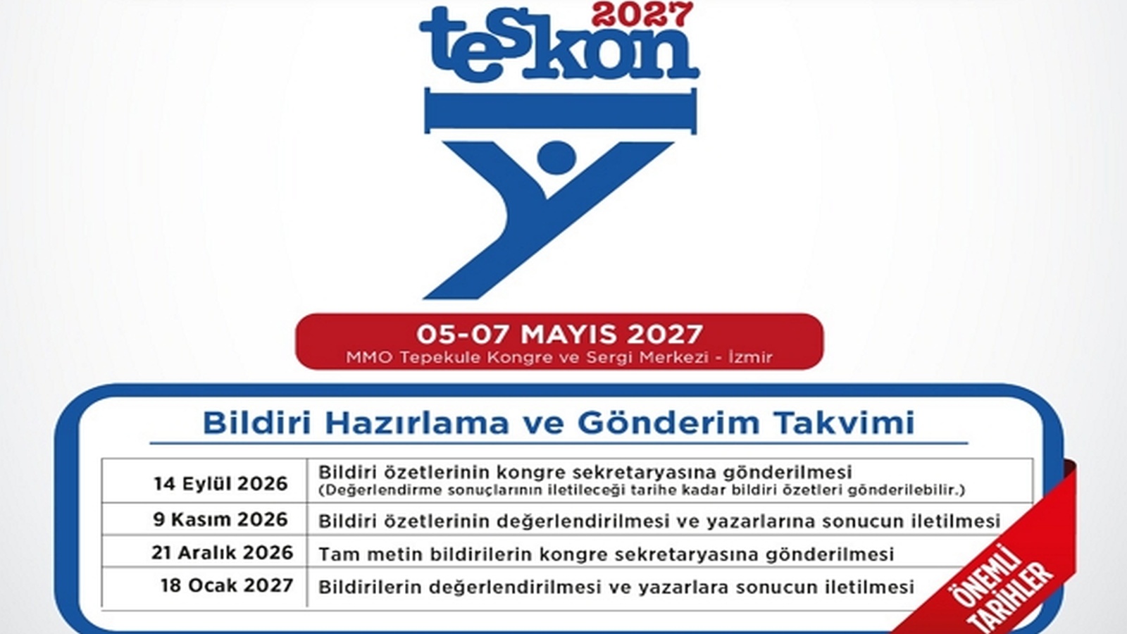 teskon2027 Bildiri Hazırlama ve Gönderim Süreci Başladı