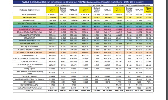 Şehir Doğalgaz Dağıtım Şirketlerinin Güncel Durumu ve Dönemsel Değişimi Şehir Doğalgaz Dağıtım Şirketlerinin Güncel Durumu ve Dönemsel Değişimi